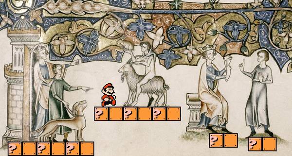 Gothic Manuscript with Super Mario